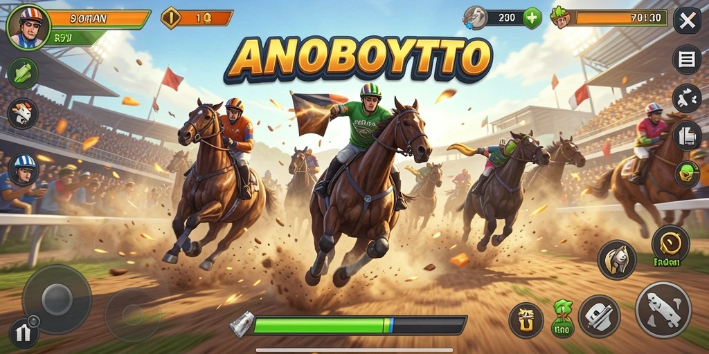 Tampilan gameplay ANOBOYTOTO yang mendebarkan dengan aksi balap cepat.