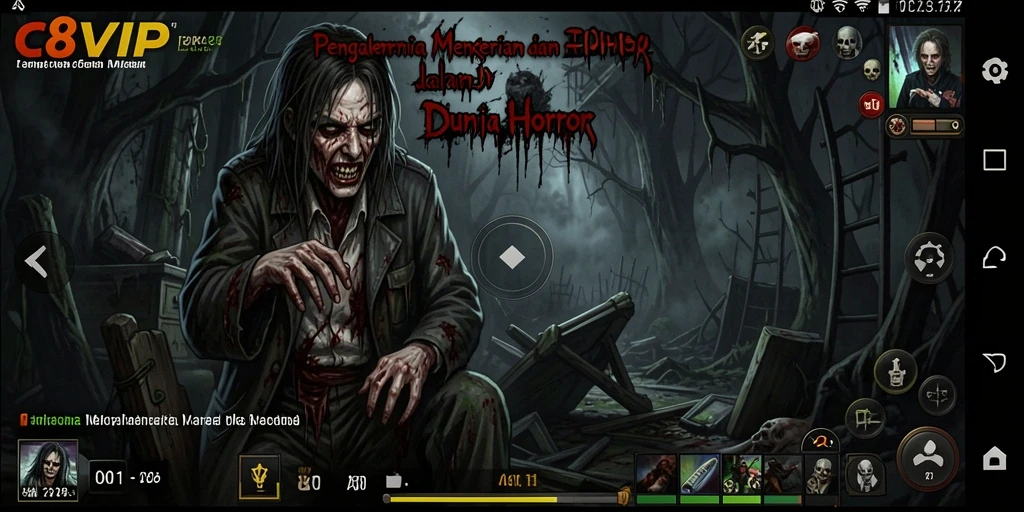 Screenshot menampilkan suasana mencekam dalam game C8VIP.