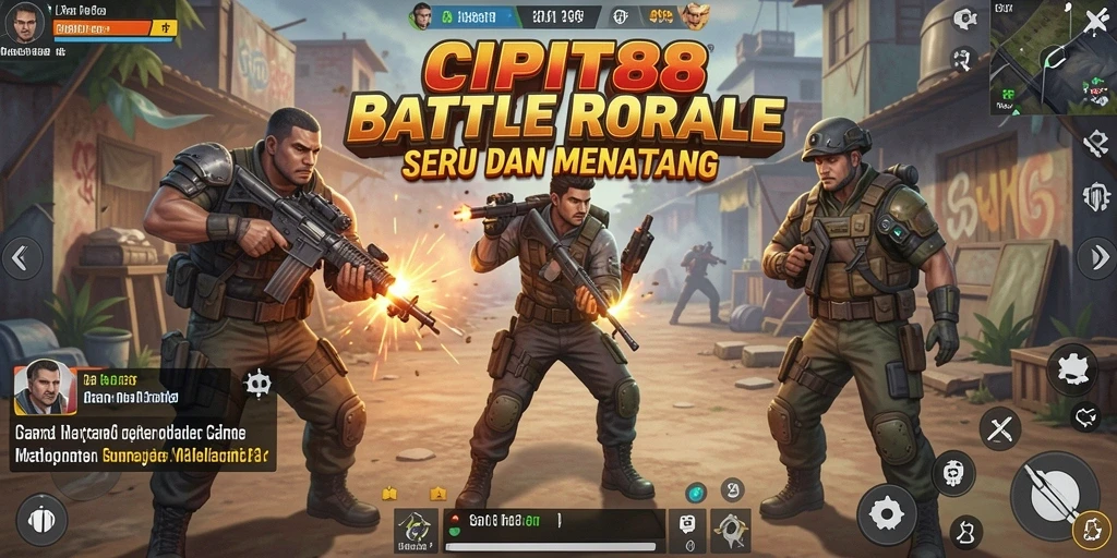 Tampilan gameplay seru dari CIPIT88 dalam pertempuran Battle Royale.