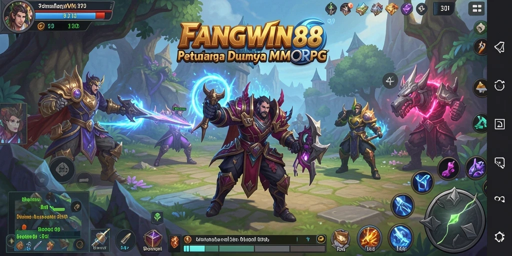Tampilan gameplay menarik di dunia MMORPG FANGWIN88.