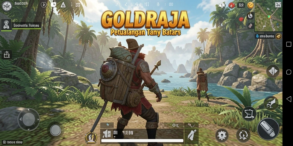 Screenshot gameplay GOLDRAJA menampilkan petualangan dalam dunia terbuka yang menakjubkan.
