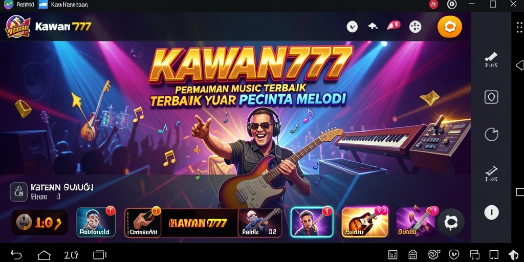 Tampilan gameplay KAWAN777 yang seru dengan fitur musik interaktif.