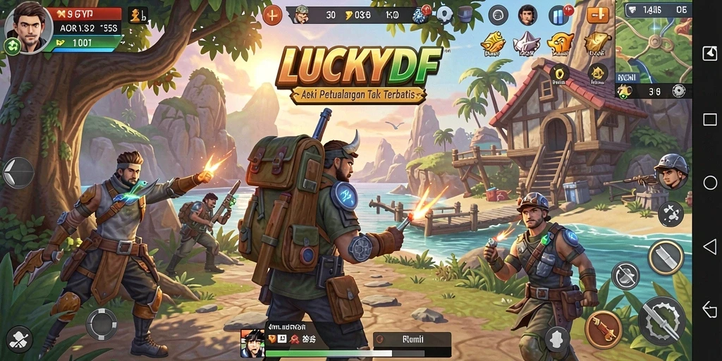 Tampilan gameplay mendebarkan dari LUCKYDF dengan aksi luar biasa.