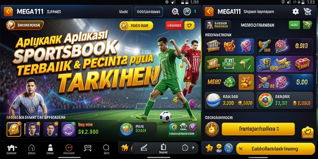 Tampilan antarmuka MEGA111 saat memilih taruhan olahraga.
