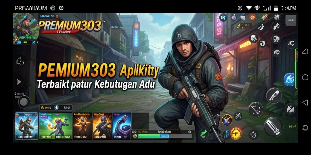 Tampilan antarmuka aplikasi PREMIUM303 yang modern dan fungsional.
