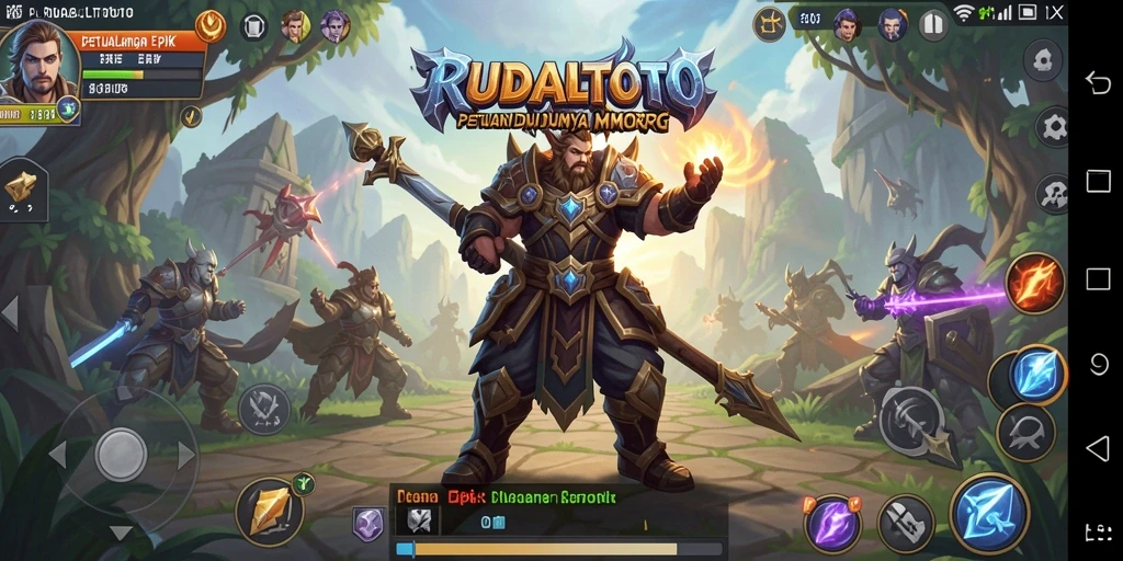 Gameplay seru RUDALTOTO dengan karakter dan pertarungan epik.