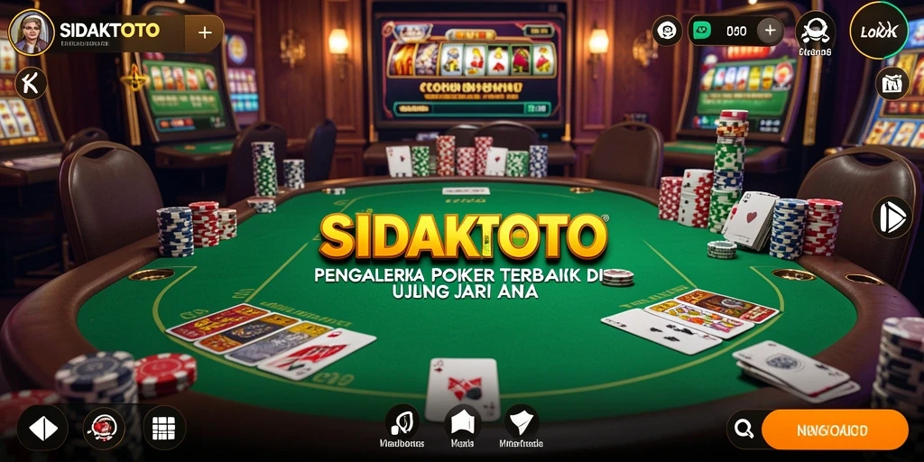 Tampilan gameplay menarik dari game Poker SIDAKTOTO.