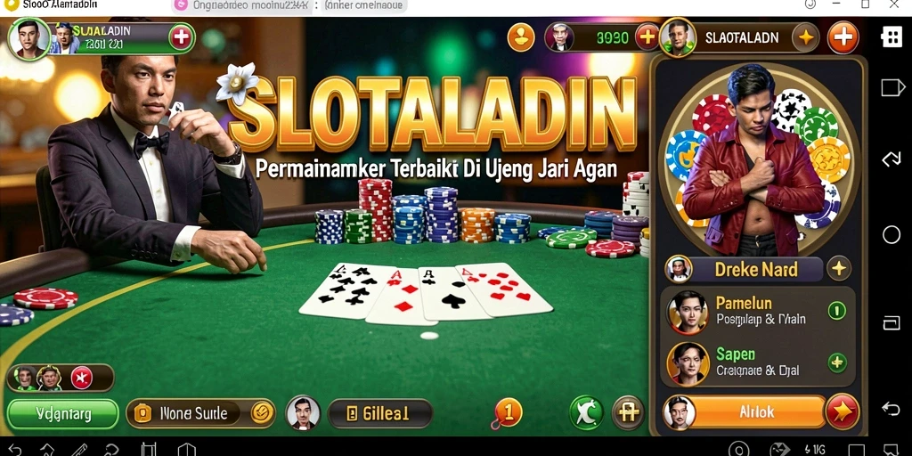 Tampilan menarik dari gameplay SLOTALADIN yang mendebarkan.