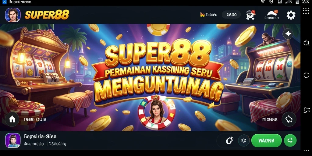 Tampilan utama gameplay SUPER88 dengan grafik kasino yang menarik.