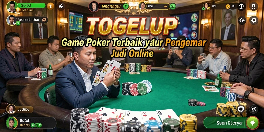 Gameplay seru TOGELUP dengan suasana poker yang mendebarkan.