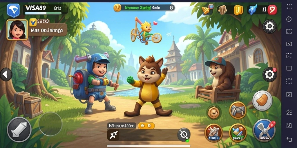 Tangkapan layar utama <strong>VISA89</strong> menunjukkan gameplay yang penuh warna dan menarik.