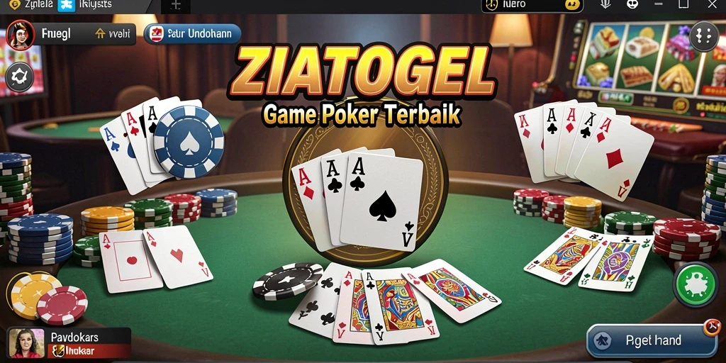 Screenshot gameplay ZIATOGEL menampilkan suasana seru poker.